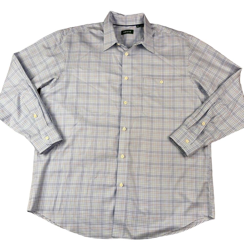 Orvis Men's Long Sleeve Button Up Plaid Shirt size XL